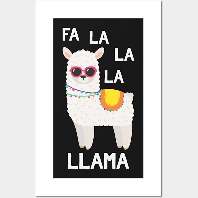 Fa La La La Llama - Funny Ugly Christmas Sweater Llama Wall Art by kdpdesigns